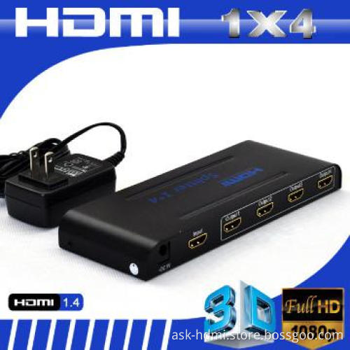 1 in 4 out av audio video splitter